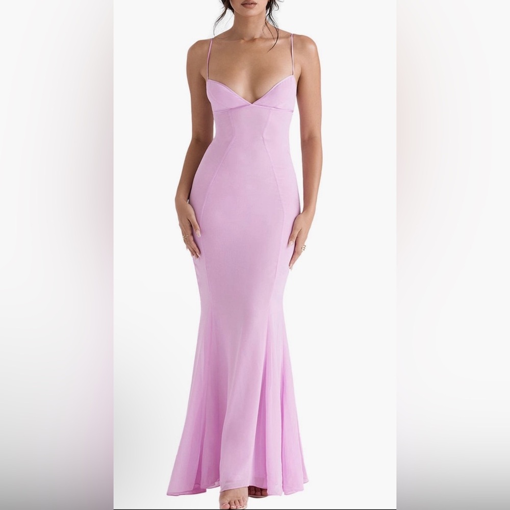 House of CB Loren Georgette Mermaid Gown NWT X-Large D/E(D/DD) Plus Cup